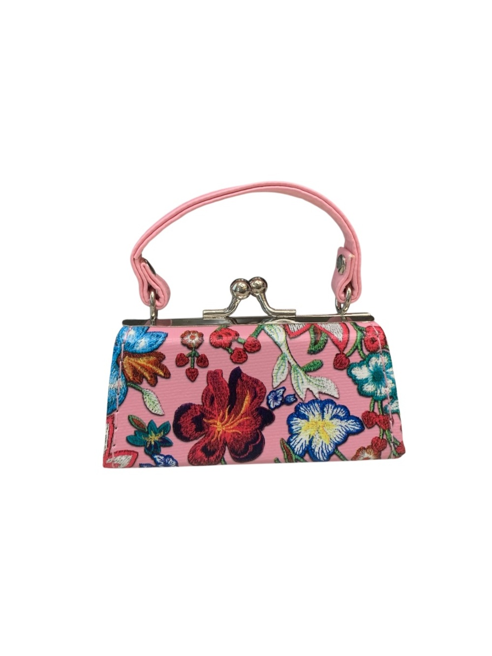 Mini Purse Lipstick Kiss Lock Clasp Pink Floral Print TikTok Viral